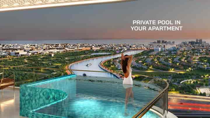 Luxury Flex Studio с Бурдж Халифа Взгляд в студии с Officebayz 102