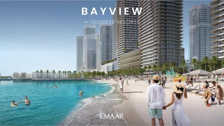 Lujoso apartamento de 1 dormitorio con vistas al mar en Emaar Beachfront, Dubai